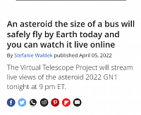 Bus sized asteroid