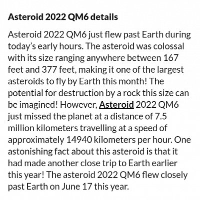 ASTEROID 2022-QM6